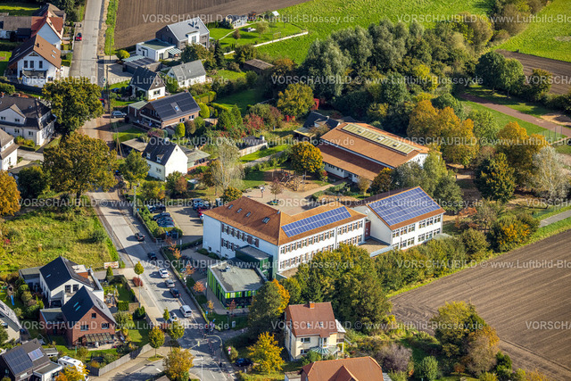 Hamm241008024 | Luftbild, Schule im Grünen Winkel, Grundschule an der Brandheide, Solardach, Uentrop, Hamm, Ruhrgebiet, Nordrhein-Westfalen, Deutschland