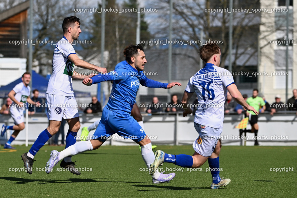 SAK vs. Dellach Gail | #10 Samir Nuhanovic Dellach Gail, #10 Yosifov Svetlozar Angelov SAK, #76 Fabio Revelant Dellach Gail, SAK vs. Dellach Gail, SAK vs. Dellach Gail am 22.03.2025 in Klagenfurt (SAK Sportpark Welzenegg), Austria, (Photo by Bernd Stefan)