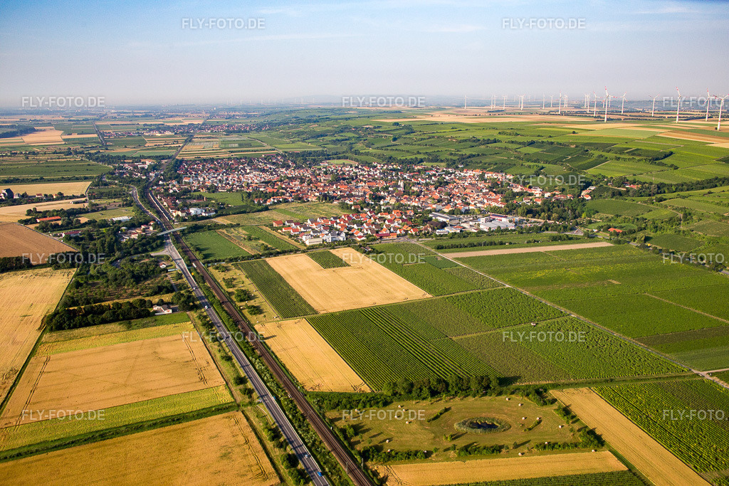 Ortsansicht | Luftbild: Ortsansicht in Guntersblum im Bundesland Rheinland-Pfalz in Deutschland. Foto: IMG_091353.jpg vom 07.07.2016 durch Werner Riehm/FLY-FOTO.de - Realisiert mit Pictrs.com