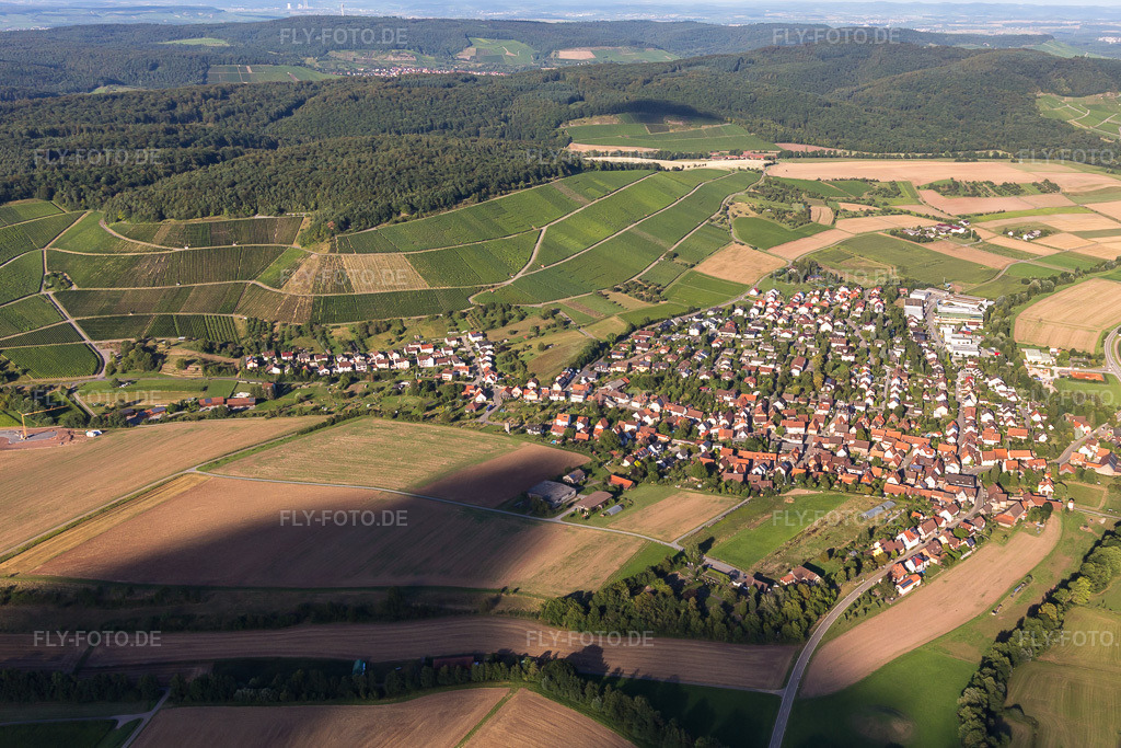 Luftbild: an der Enz im Ortsteil Gündelbach in Vaihingen im Bundesland Baden-Württemberg in Deutschland. Foto: IMG_093479.jpg vom 22.08.2016 durch Werner Riehm/FLY-FOTO.de