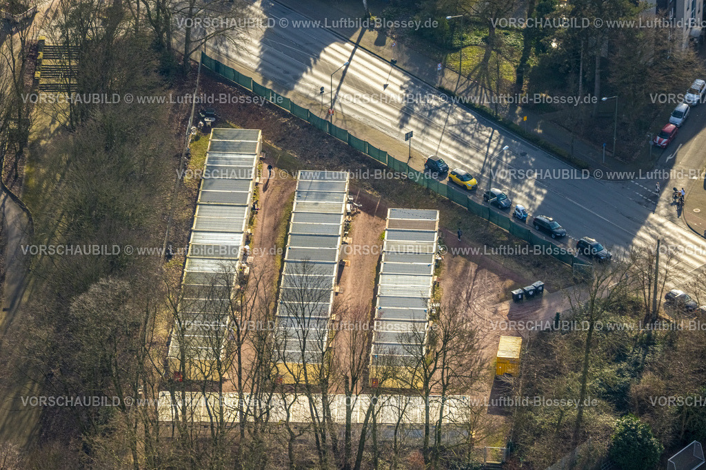 Bottrop250202662Mitte | Luftbild, Flüchtlingsunterkunft Containerdorf Hans-Böckler-Straße, Süd-West, Bottrop, Ruhrgebiet, Nordrhein-Westfalen, Deutschland