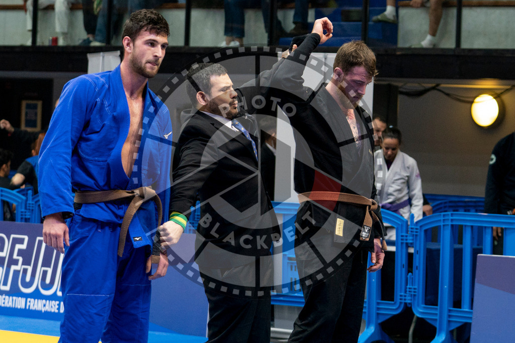 20240124PBB01064 | Fighters compete during the second day of the IBJJF European Championship in Paris, France, on January 24, 2024.