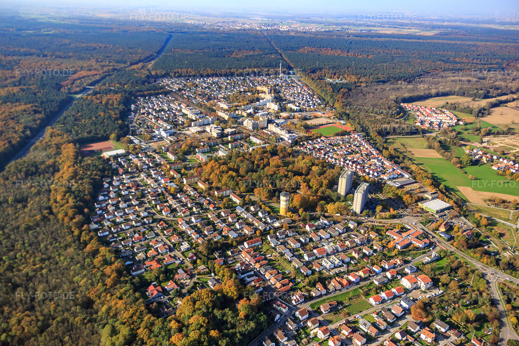 Luftbild: Ortsteil Dorschberg mit Wörth Bürgerpark in Wörth am Rhein im Bundesland Rheinland-Pfalz in Deutschland. Foto: IMG_075772.jpg vom 02.11.2014 durch Werner Riehm/FLY-FOTO.deStadtverwaltung Wörth am Rhein