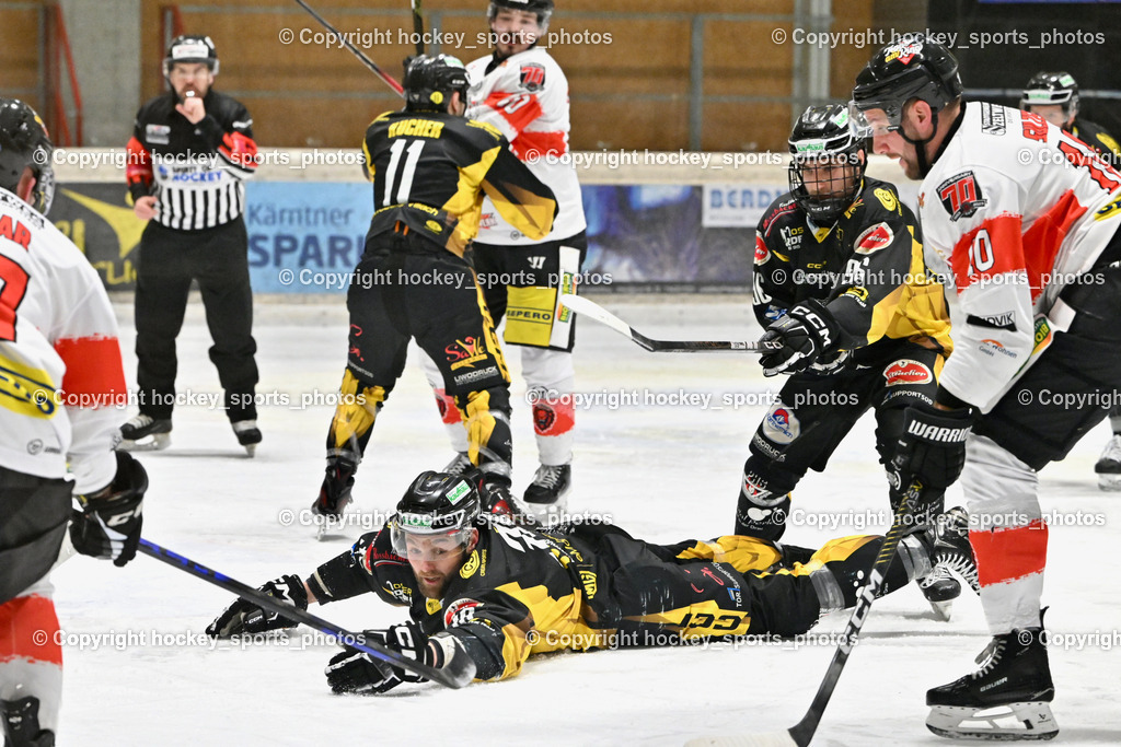 EC MET PHOTOVOLTAIK HORNETS SPITTAL vs. EV ZELTWEG MURTAL LIONS | #38 Zorec Marco EC Hornets Spittal, #96 Peharz Joshua EC Hornets Spittal, #11 Kucher Florian EC Hornets Spittal, #10 Sulzer Mario EV ZELTWEG MURTAL LIONS, EC MET PHOTOVOLTAIK HORNETS SPITTAL vs. EV ZELTWEG MURTAL LIONS, EC MET PHOTOVOLTAIK HORNETS SPITTAL vs. EV ZELTWEG MURTAL LIONS am 08.02.2026 in Spittal an der Drau (Eissportzentrum Spittal), Austria, (Photo by Bernd Stefan)