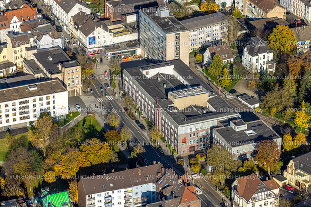 Witten231101213 | Luftbild, Gebäude Hauptverwaltung Sparkasse Witten und Finanzamt Witten an der Ruhrstraße, Witten, Ruhrgebiet, Nordrhein-Westfalen, Deutschland
