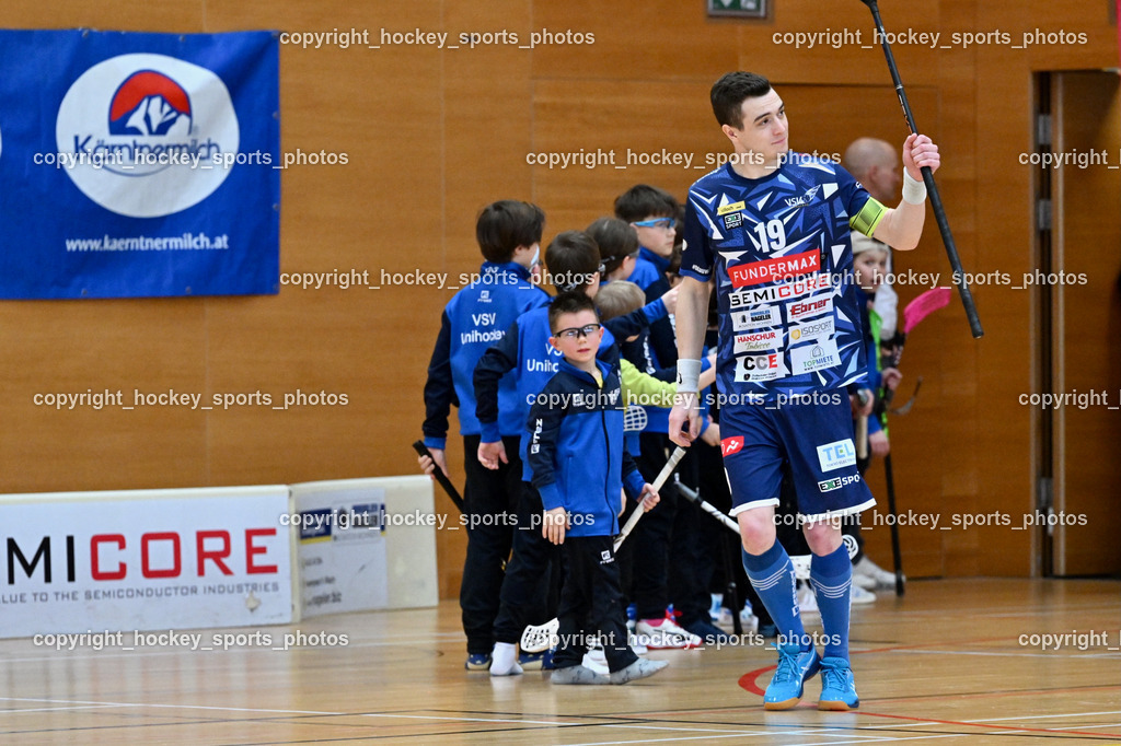 FBK Loka vs. VSV Unihockey | #19 Philipp Seiser VSV Unihockey, FBK Loka vs. VSV Unihockey, FBK Loka vs. VSV Unihockey am 23.03.2025 in Villach (Ballspielhalle St. Martin), Austria, (Photo by Bernd Stefan)