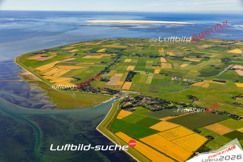 Die Luftaufnahme Ostersiel - Pellworm wurde 2022 vom Flugzeug aus (keine Drohne) erstellt. Hohe Auflösung -für große Poster und Wandbilder geeignet - Garantiert!