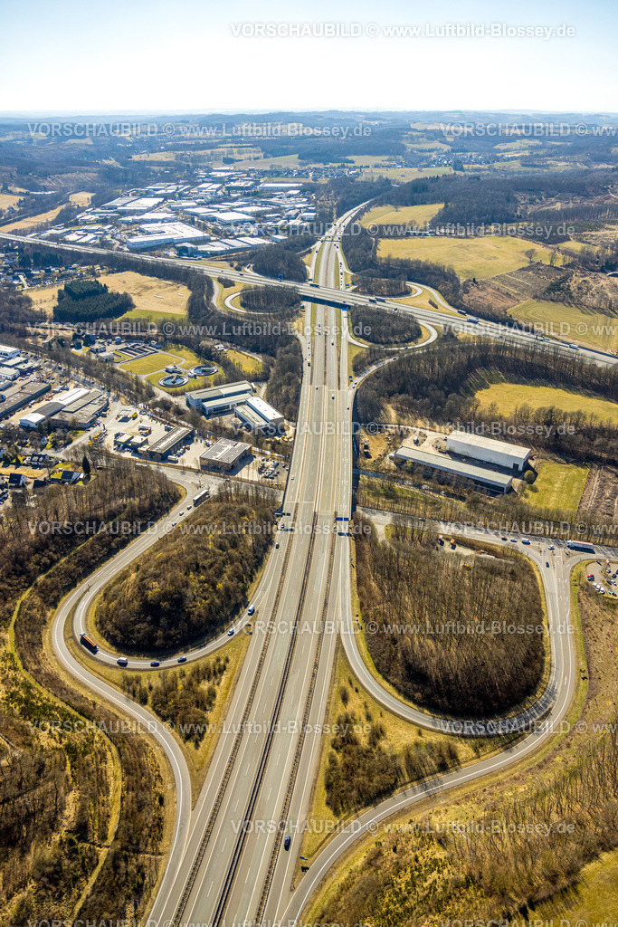Wenden250306956Gerlingen_A45_A4 | Luftbild, Autobahnkreuz Olpe-Süd mit Autobahn A45 und Autobahn A4 und Anschlussstelle Wenden, Gerlingen, Wenden, Sauerland, Nordrhein-Westfalen, Deutschland