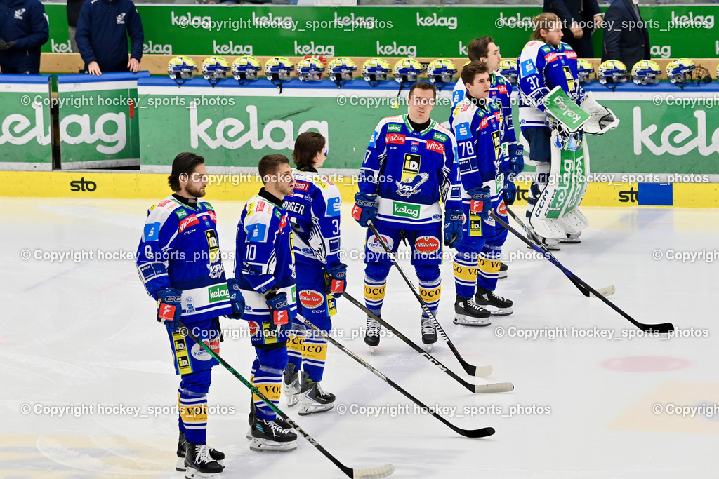 EC IDM WÄRMEPUMPEN VSV vs. HCB Südtirol Alperia | EC VSV Mannschaft, #8 Maximilian Rebernig EC VSV, #10 Thomas Vallant EC VSV, #34 Dominik Prodinger EC VSV, #17 Arturs Kulda EC VSV, #78 Felix Maxa EC VSV, EC IDM WÄRMEPUMPEN VSV vs. HCB Südtirol Alperia, EC IDM WÄRMEPUMPEN VSV vs. HCB Südtirol Alperia am 28.12.2025 in Villach (Stadthalle Villach), Austria, (Photo by Bernd Stefan)