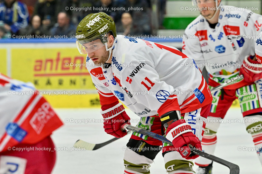 EC VSV vs. HC Bozen 16.2.2024 | #11 Digiacinto Cristiano, EC VSV vs. HC Bozen 16.2.2024, EC VSV vs. HC Bozen 16.2.2024 am 16.02.2024 in Villach (Stadthalle Villach), Austria, (Photo by Bernd Stefan)