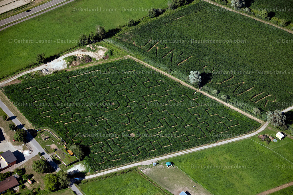 4034073 | OPFINGEN 30.06.2020 Irrgarten - Labyrinth in einem Maisfeld in Opfingen im Bundesland Baden-Württemberg, Deutschland. // Maze - Labyrinth on in a corn field in Opfingen in the state Baden-Wuerttemberg, Germany. Foto: Gerhard Launer