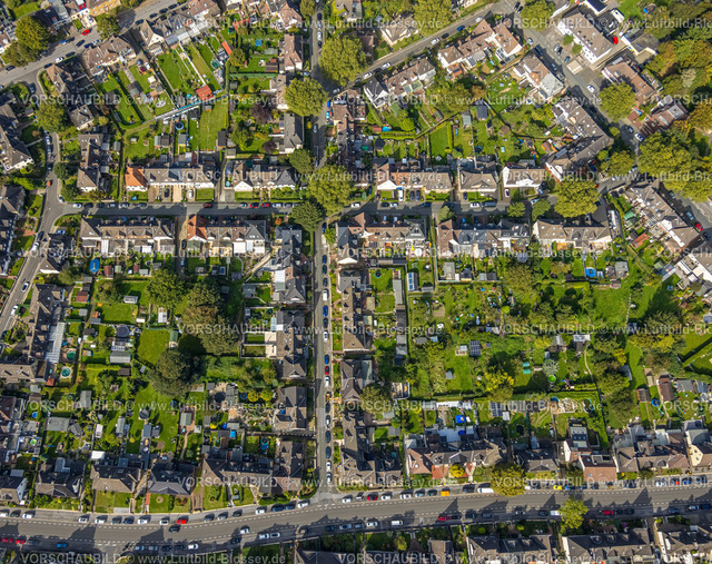 Dortmund231000611 | Luftbild, Werkssiedlung Oberdorstfeld, Fritz-Funke-Straße mit Baum auf Kreuzung Karlsglückstraße, Dorstfeld, Dortmund, Ruhrgebiet, Nordrhein-Westfalen, Deutschland