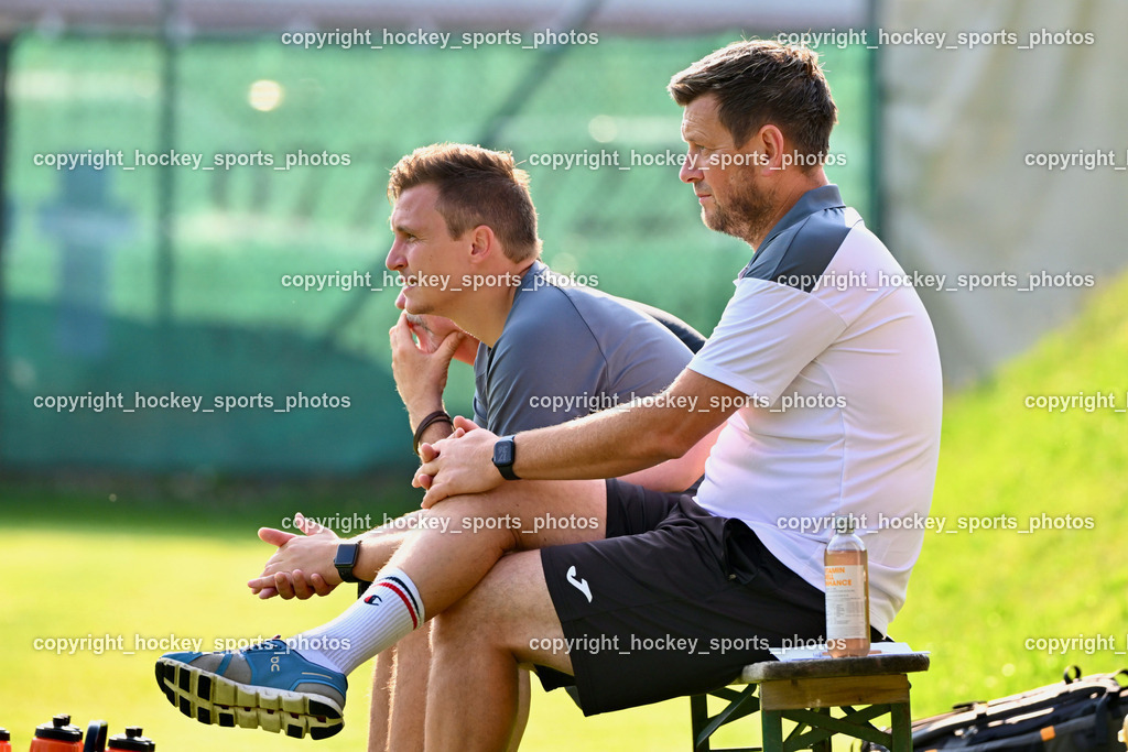 FC Gmünd vs. SV Spittal 1921 | Headcoach SV Spittal Philipp Dabringer, Asisstentcoach SV Spittal Mario Mihajlovic, FC Gmünd vs. SV Spittal 1921, FC Gmünd vs. SV Spittal 1921 am 27.08.2024 in Gmünd (Sportplatz Karnerau), Austria, (Photo by Bernd Stefan)