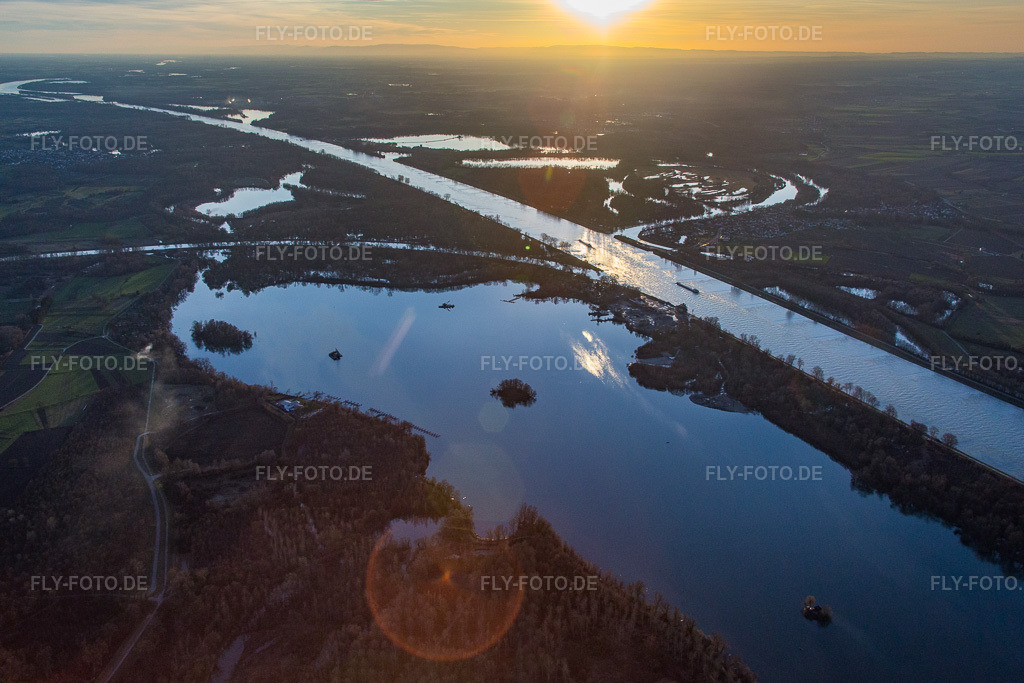 Luftbild: Murgmündung in Steinmauern im Bundesland Baden-Württemberg in Deutschland. Foto: IMG_086052.jpg vom 06.02.2016 durch Werner Riehm/FLY-FOTO.de