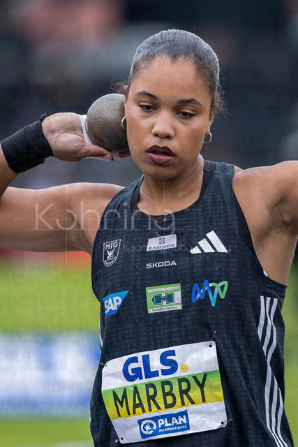 Deutsche Leichtathletik-Meisterschaften; Bochum-Wattenscheid, 26.07.2026 | Yemisi Mabry (MTG Mannheim), Kugelstossen; Deutsche Leichtathletik-Meisterschaften am 26.07.2026 im Lorheide-Stadion, Bochum-Wattenscheid (Nordrhein-Westfalen).