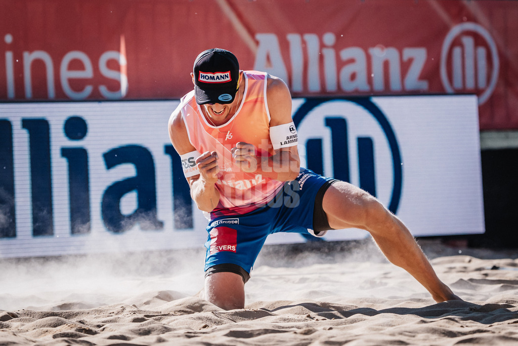 Beachvolleyball | Männer | Allianz German Beach Tour 2025 | Tourstop Düsseldorf | 09.05.2025 | Bennet Poniewaz jubelt