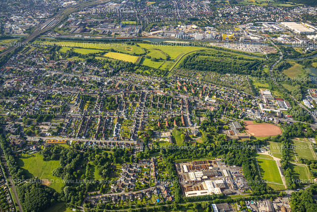Hamm220601496 | Luftbild, Wohnsiedlung zwischen Großer Sandweg und Nordenstiftsweg, Nienbrügger Berg, Lippeaue am Hafen, Kleingartenverein Nordenheide, Bockum-Hövel, Hamm, Ruhrgebiet, Nordrhein-Westfalen, Deutschland