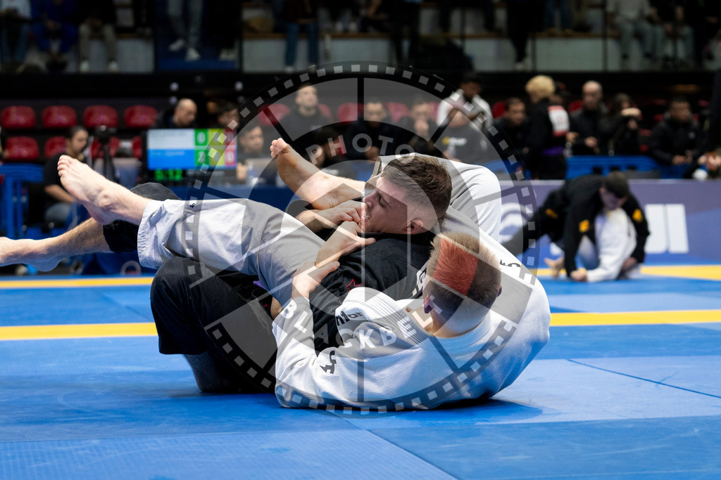 20240123PBB00295 | Fighters compete during the second day of the IBJJF European Championship in Paris, France, on January 23, 2024.