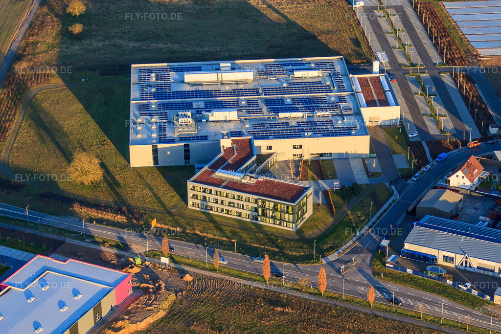 Luftbild: DBK EMS GmbH & Co. KG im Gewerbegebiet Nordring in Rülzheim im Bundesland Rheinland-Pfalz in Deutschland. – Foto: IMG_62265.jpg vom 23.02.2014 durch Werner Riehm/FLY-FOTO.de – Auflösung des Originals: 4752 x 3168 px – DBK Group - Your Partner for Heating & Cooling