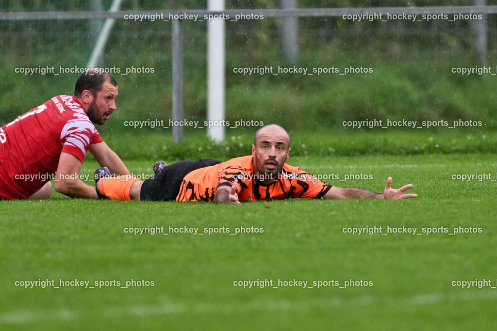 SV Viktoria Viktring vs. FC Mondi Frantschach | #8 Iman Rahmatpanah Siya Masgi FC Frantschach, #7 Yevhen Sutkovyi SV Viktoria Viktring, SV Viktoria Viktring vs. FC Mondi Frantschach, SV Viktoria Viktring vs. FC Mondi Frantschach am 02.08.2025 in Klagenfurt (Sportplatz Viktrink), Austria, (Photo by Bernd Stefan)