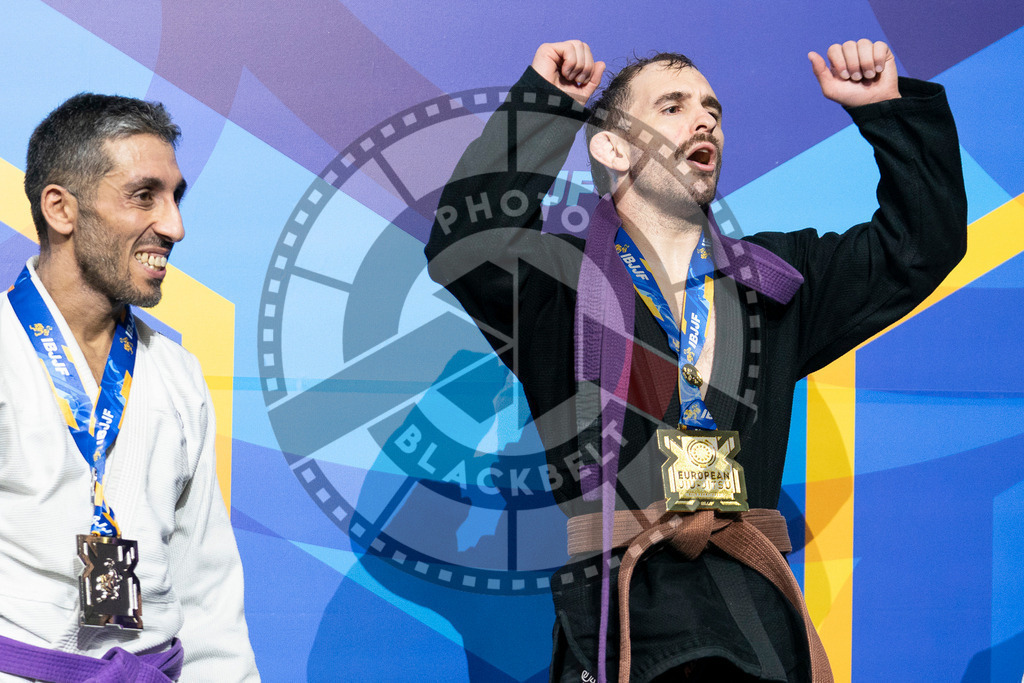 20240125PBB00407 | Fighters compete during the sixth day of the Brazilian Jiu-jitsu European Championship of the IBJJF in Paris, France, on January 25, 2024.