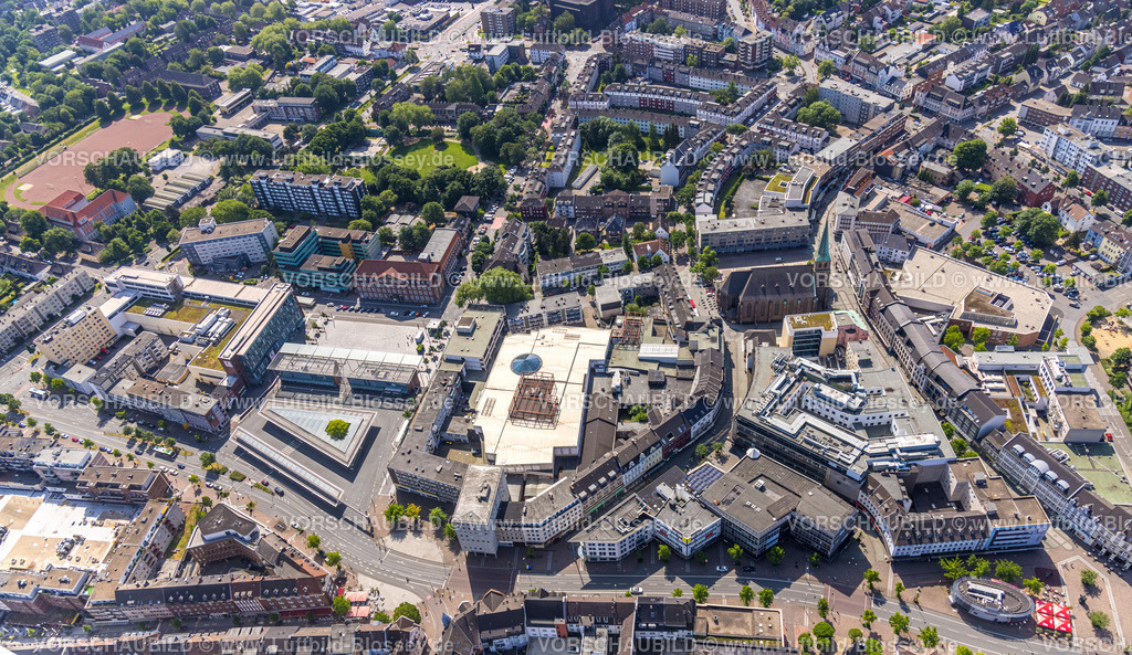 Bottrop220501888 | Luftbild, Innenstadt mit Hansazentrum und Busbahnhof, Altstadt, Bottrop, Ruhrgebiet, Nordrhein-Westfalen, Deutschland