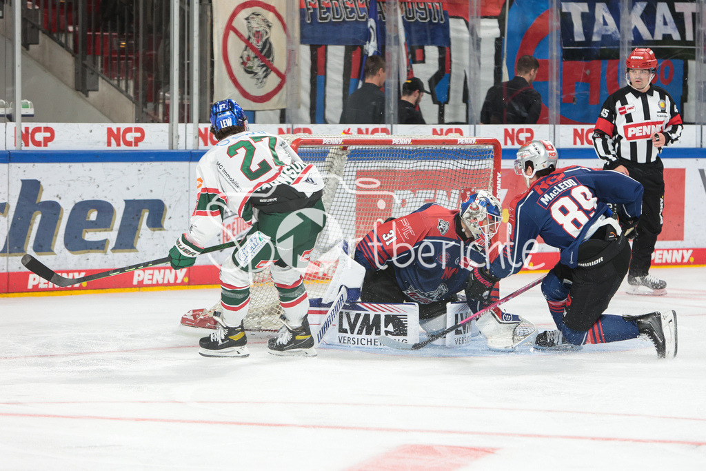 Nuernberg ICE Tigers - Augsburger Panther | Adam JOHNSON (AEV #27) scheitert an Nikals TREUTLE (NIT #31)