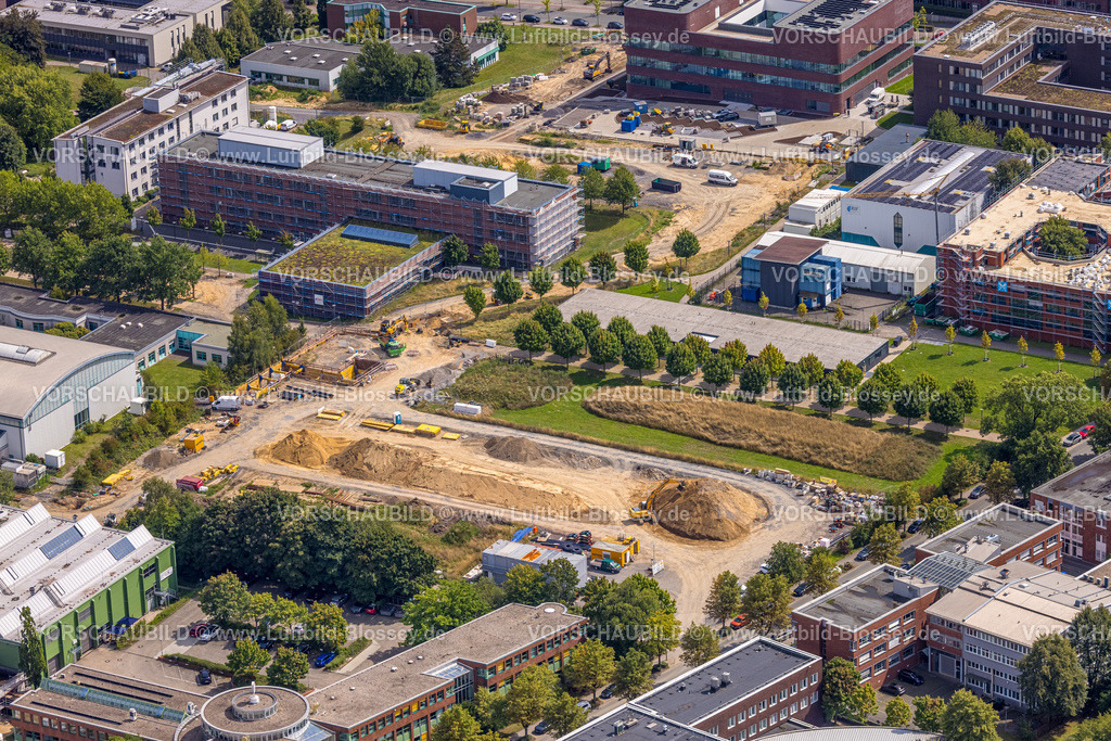 Dortmund250803066 | Luftbild, Technologiezentrum und TU Technische Universität Dortmund Baustelle mit Neubau, Oespel, Dortmund, Ruhrgebiet, Nordrhein-Westfalen, Deutschland