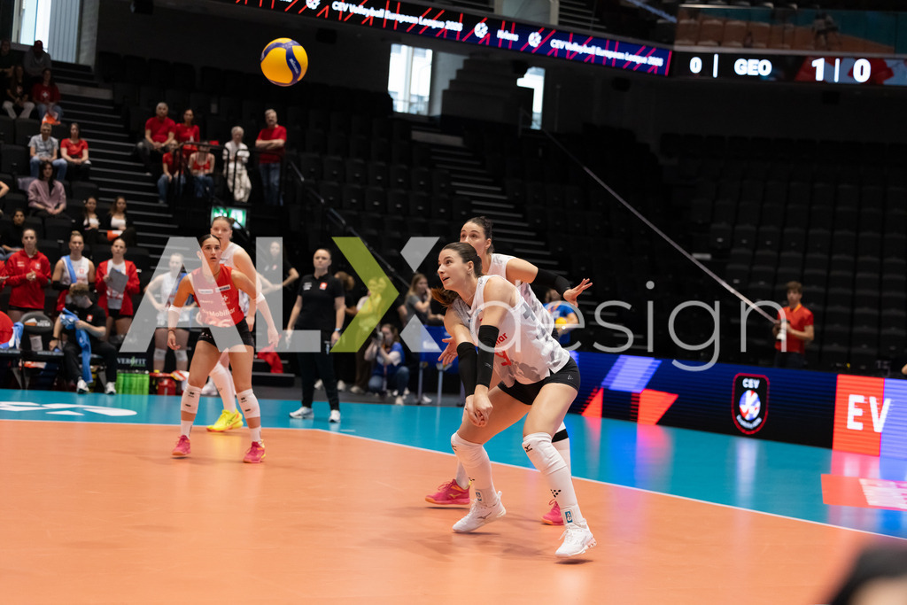 Georgia v Switzerland - CEV European League Women | KRIENS, SWITZERLAND - JUNE 12: SARINA WIELAND of Switzerland attack / spike during the CEV European League match between Georgia and Switzerland at Pilatus Arena on June 12, 2026 in Kriens, Switzerland. - Realisiert mit Pictrs.com