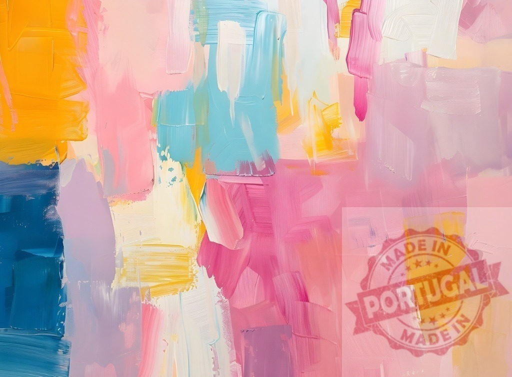 Textured abstract colorful painting vibrant brush strokes modern art | Abstract painting showcasing thick brush strokes with a pastel color palette of pink, blue, yellow - Realisiert mit Pictrs.com