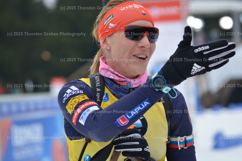 IBU WC Biathlon Oberhof 2018 | KUZMINA Anastasiya (SVK) im Ziel (Platz 1); IBU WC Biathlon Oberhof 2018, 10 km Verfolgung der Frauen am 06.01.2018 in der DKB Ski Arena in Oberhof, (Deutschland) - Realisiert mit Pictrs.com