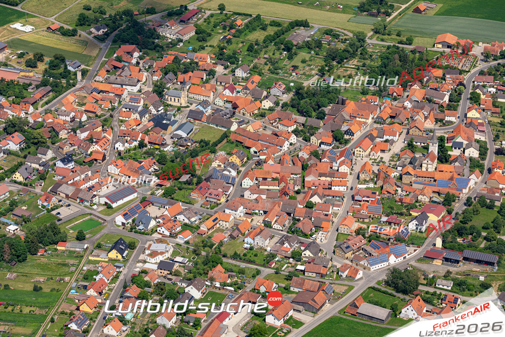 Das Luftbild der Stadt Aidhausen wurde 2019 vom Flugzeug heraus erstellt (keine Drohne) Aufnahmehöhe ca.400 Meter- hohe Auflösung- beste Druck-Qualität garantiert!