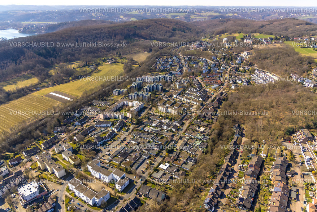 Herdecke250303285 | Luftbild, Hochhaussiedlung Westender Weg, Ardeygebirge und Wald, Westende, Herdecke, Ruhrgebiet, Nordrhein-Westfalen, Deutschland