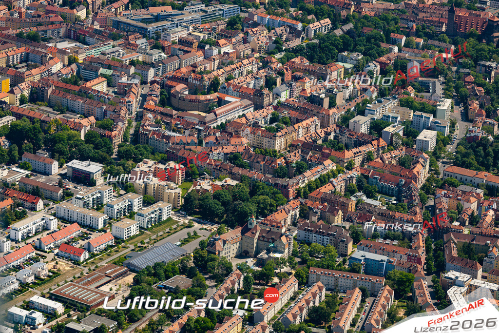 Aktuelles Luftbild von Pirckheimerstraße nuernberg - Die Luftaufnahme wurde 2020 mittels UL-Flugzeug erstellt ( keine Drohne ) - hochauflösende Kamera-Systeme von  Canon -Beste Qualität - Für grossformatige Ausdrucke geeignet. Die Geschenkidee !
