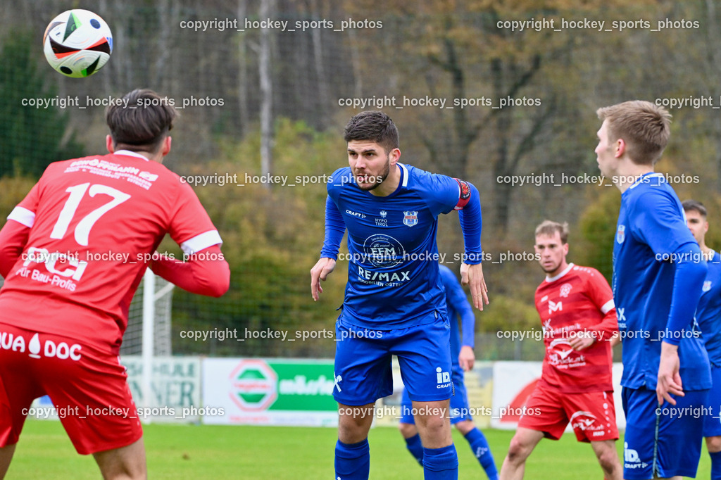 SV Rothenthurn vs. Union Matrei | #17 Janis Pflügl SV Rothenthurn, #31 Jonathan Panzl Matrei, SV Rothenthurn vs. Union Matrei, SV Rothenthurn vs. Union Matrei am 09.11.2024 in Rothenthurn (Sportplatz Rothenthurn), Austria, (Photo by Bernd Stefan)