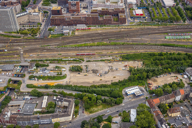 Dortmund230700196 | Luftbild, Vorfeld West Baustelle Abraumhalde am Dortmunder Hauptbahnhof, gegenüber Hardenberg City Center und Dortmunder U, Dorstfelder Brücke, Dortmund, Ruhrgebiet, Nordrhein-Westfalen, Deutschland