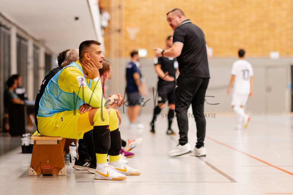 Futsal-Bundesliga, Saison 2025/2026, 2. Spieltag: SC Preußen Münster - FC Liria Futsal Berlin | Futsal-Bundesliga, Saison 2025/2026, 2. Spieltag, SC Preußen Münster empfängt FC Liria Berlin in der Universitäts-Sporthalle in Münster. Foto: sportfotografie.ms | Markus Paletta - Realisiert mit Pictrs.com
