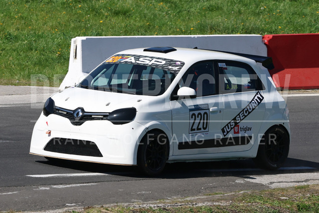 FIA European Hill Climb Championship – Rechberg 2026 | FIA European Hill Climb Championship at Rechberg, held from 24 to 26 April 2026 near Tulwitz, Styria, Austria. The image shows Anton JUS (SLO) Renault Twingo GT.