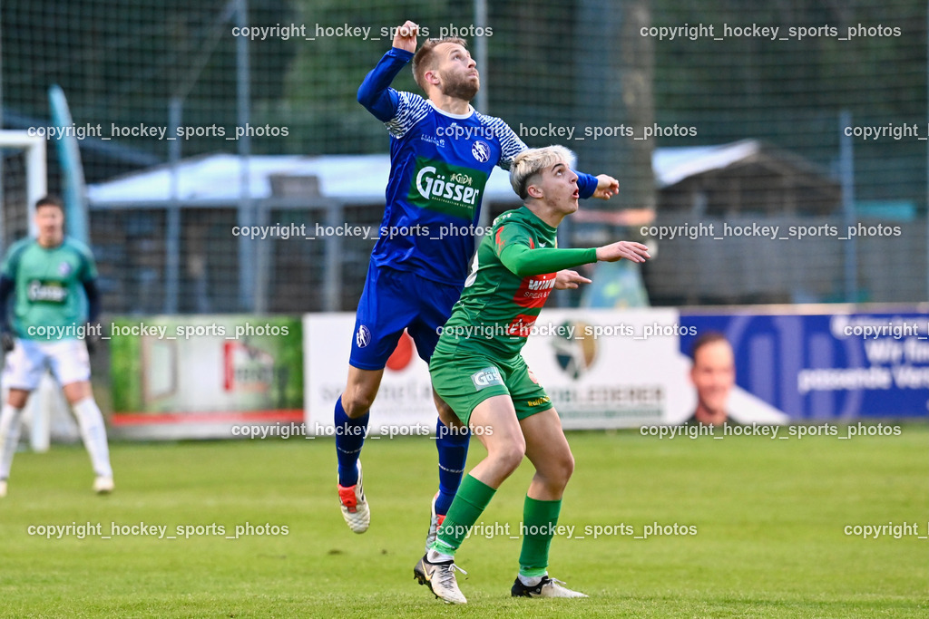 Dellach Gail vs. Rapid Lienz | #7 Benedikt Kaltenhofer Dellach Gail, #16 Sandro Unterreiner Rapid Lienz, Dellach Gail vs. Rapid Lienz, Dellach Gail vs. Rapid Lienz am 26.04.2024 in Dellach (Sportplatz Dellach Gail), Austria, (Photo by Bernd Stefan)