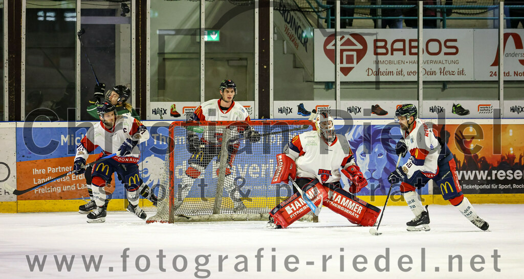 2023-02-19_060_TSV_Erding_gegen_VfE_Ulm-Neu-Ulm | Erding, Deutschland, 19.02.2023:
Eishockey, Bayernliga Meisterrunde Gruppe B 2022 / 2023, 5. Spieltag, TSV Erding gegen VfE Ulm/Neu-Ulm, Endergebnis: 

Torwart David Heckenberger (VfE Ulm/Neu-Ulm e. V., #3)

Foto: Christian Riedel / fotografie-riedel.net