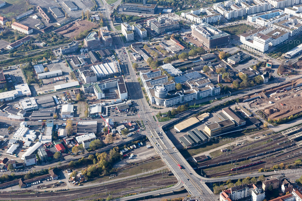 Luftbild: Speyerer Straße im Ortsteil Bahnstadt in Heidelberg im Bundesland Baden-Württemberg in Deutschland. Foto: IMG_104216.jpg vom 31.10.2017 durch Werner Riehm/FLY-FOTO.de