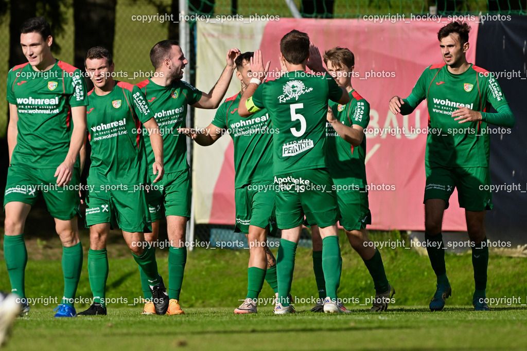 FC ASKÖ Gmünd vs. Union Matrei  | #9 Juro Kovacic FC Gmünd, Jubel FC Gmünd Mannschaft, #5 Christian Preiml FC Gmünd, #16 Daniel Vasiljevic FC Gmünd, #12 Marvin Metzler,  FC ASKÖ Gmünd vs. Union Matrei , FC ASKÖ Gmünd vs. Union Matrei  am 21.09.2024 in Gmünd (Sportplatz Gmünd), Austria, (Photo by Bernd Stefan)