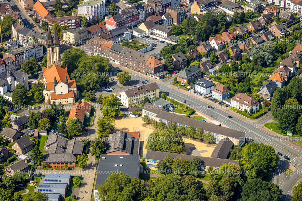 Hamm230900340 | Luftbild, Liebfrauenkirche Pfarrei St. Franziskus von Assisi Hamm, Bodelschwinghschule, Mitte, Hamm, Ruhrgebiet, Nordrhein-Westfalen, Deutschland