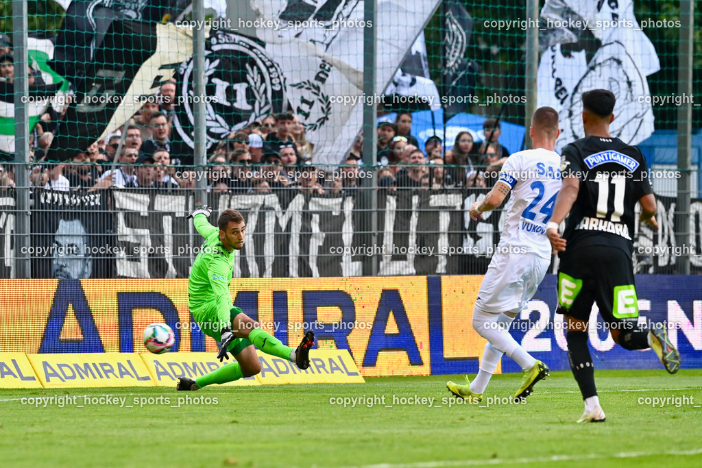 SAK vs. SK Sturm 22.7.2023 | #1 Kristijan Kondic, #24 Zoran Vukovic, #11 Manprit Sarkaria, Tor SK Sturm