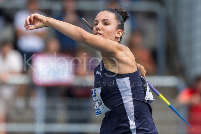 Deutsche Leichtathletik-Meisterschaften; Bochum-Wattenscheid, 26.07.2026 | Lorena Frühn (LG Offenburg), Speerwurf; Deutsche Leichtathletik-Meisterschaften am 26.07.2026 im Lorheide-Stadion, Bochum-Wattenscheid (Nordrhein-Westfalen).