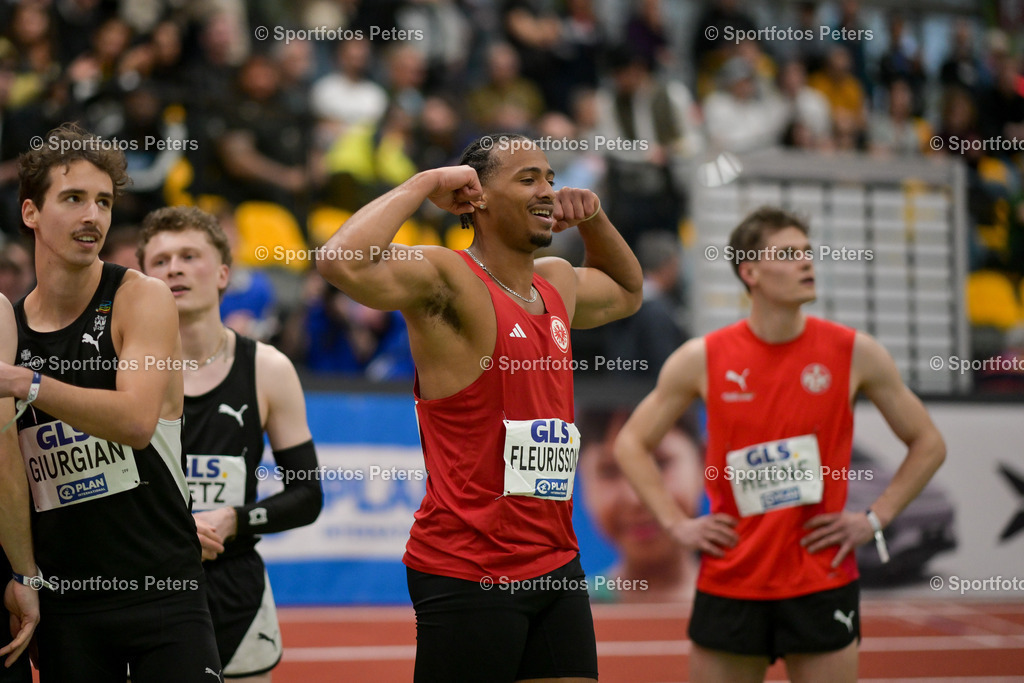 DM Halle 2026_Samstag-185 | 28.02.2026, xkaix, Leichtathletik Deutsche Meisterschaften Halle 2026,  v.l. Deutscher Meister Fred Isaac Fleurisson (Eintracht Frankfurt e.V.) - Realized with Pictrs.com