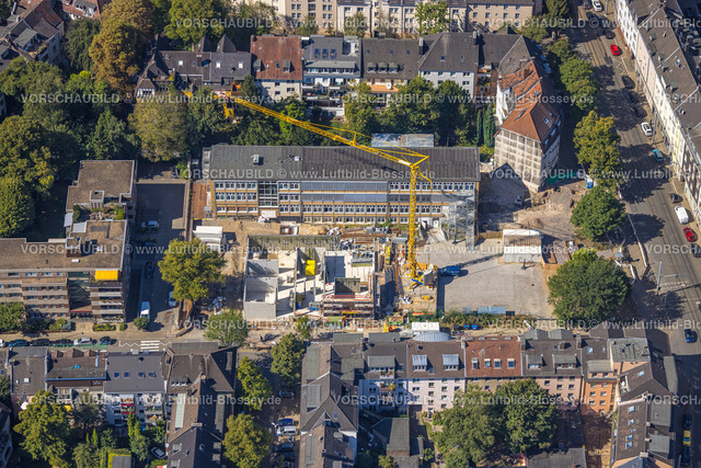 Essen220807181 | Luftbild, Baustelle und Neubau an der Sternschule, Essen-Rüttenscheid, Essen, Ruhrgebiet, Nordrhein-Westfalen, Deutschland