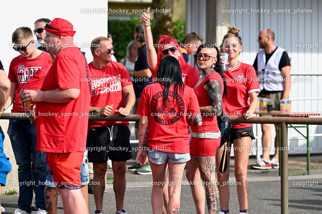 ATUS Velden vs. GAK | Besucher Stadion Lind, GAK Fans, ATUS Velden vs. GAK, ATUS Velden vs. GAK am 26.07.2024 in Villach (Stadion Lind), Austria, (Photo by Bernd Stefan)