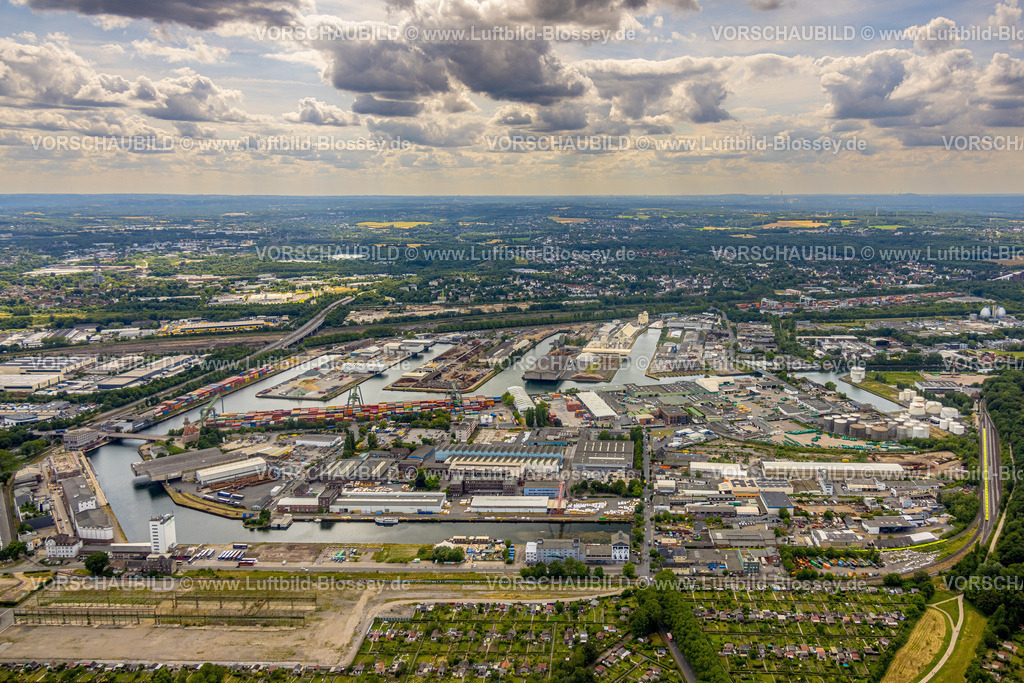 Dortmund230700309 | Luftbild, Blick mit Fernsicht über den Hafen, Hafen, Dortmund, Ruhrgebiet, Nordrhein-Westfalen, Deutschland