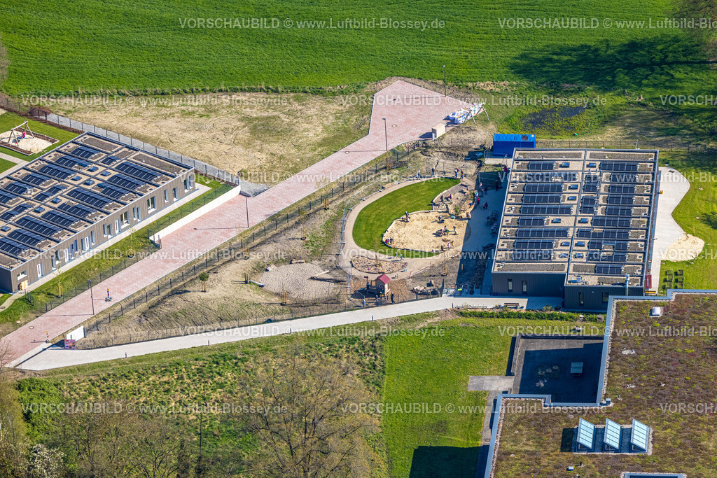 Hamm260400302Heessen | Luftbild, Baustelle mit Kita Neubau des SVE Heessen, Schloßstraße, Stadtbezirk Heessen, Hamm, Ruhrgebiet, Nordrhein-Westfalen, Deutschland